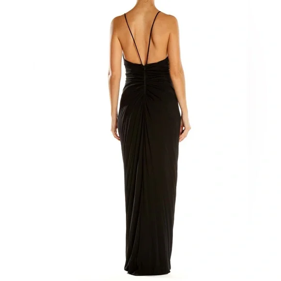 Cut25 By Yigal Azrouel Dresses | Cut25 By Yigal Azroul Silk Linen Drape Evening Dress Black Grecian Gown | Color: Black | Size: Xs | Fashionomad's